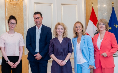 Foto vom Antrittsbesuche des ÖBVP bei Wissenschaftsministerin Holzleitner, Fotocredit: BMBWF